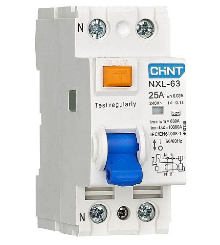 Устройство защитного отключения 1п+N 25А 30мА 6кА тип АС AX NXL-63(R) CHINT (399938)