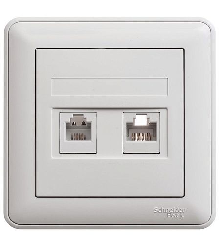 Роз. СУ RJ11+RJ45160В1А кат5е 2-я в сборе (белый) Wessen 59 SE