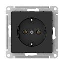 Розетка с заземлением 16А быстрозажим. клем. (карбон) ATLASDESIGN SE