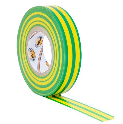Изолента ПВХ 15ммх20м (желто-зеленая) AVIORA