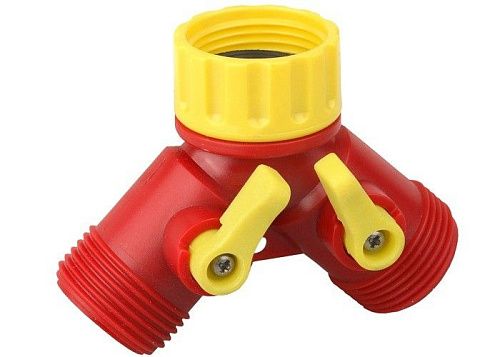 Распределитель поливочный двухканальный 3/4"ВР - 2х3/4"НР с регулировкой напора GS-2 GRINDA