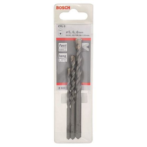 Набор сверл CYL-3 3 предмета бетон/гранит/камень/кирпич Silver Percussion BOSCH (2608597709)