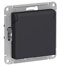 Розетка с заземлением с защитными шторками с крышкой 16А IP20 (карбон) ATLASDESIGN SE Розетка с заземлением с защитными шторками с крышкой 16А IP20 (карбон) ATLASDESIGN SE