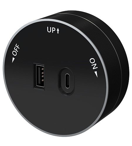 Розетка 2хUSB (тип А+С) 18Вт. 5В/3А (антрацит) MultiTrack SE