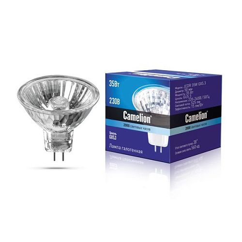 Лампа галогенная JCDR 35W GX5.3 35Вт 3000К 525Лм GU5.3 220В Camelion