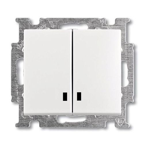 Выключатель 2кл с подсветкой 2006/5 UCGL-94 (альпийский белый) Basic 55 ABB