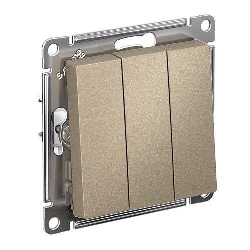 Выключатель 3кл схема 1+1+1 10АХ (шампань) ATLASDESIGN SE
