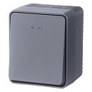 Выключатель ОУ 1кл с подсветкой 10АХ IP54 (антрацит) AtlasDesign Profi54 SE