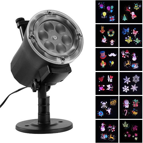 Светильник-проектор светодиодный уличный RGB 220В IP65