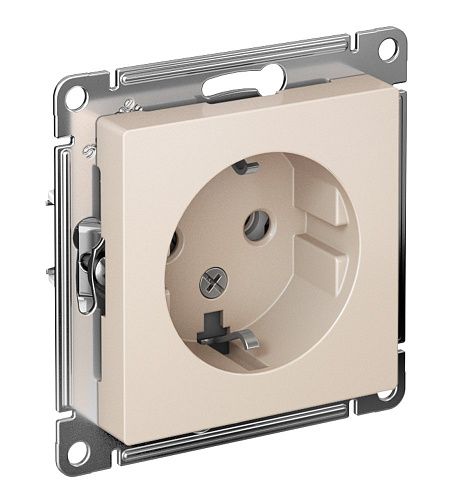 Розетка с заземлением 16А (бежевый) ATLASDESIGN SE