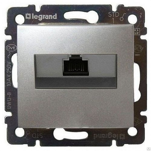 Розетка 1хRJ45 UTP (алюминий) Valena Classic Legrand (770242)