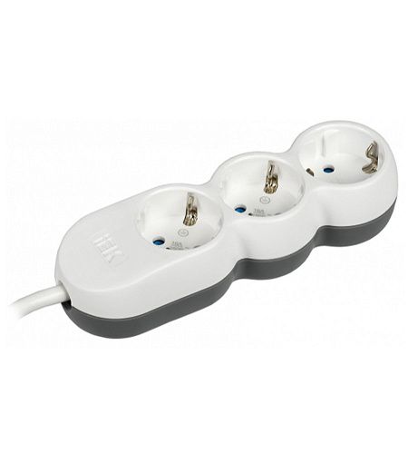 Удлинитель У03 3 места с/з 2P+PE/1.5м 3х1.5мм2 16А/250В белый UNO IEK