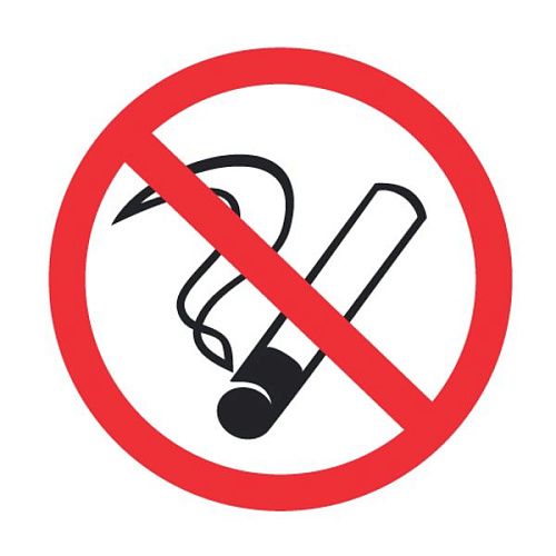 Знак самоклеящийся: О запрете курения (⌀200мм) Rexant