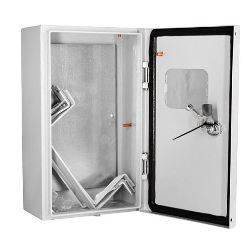 Щит учета навесной ЩУ 1ф 12 модулей + 1ф счетчик 360х220х140мм крепление на столб без сальников Øотв.22.5мм IP54 MECAS