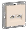 Розетка 2-я PC RJ45+RJ45 категория 5е (бежевый) ATLASDESIGN SE Розетка 2-я PC RJ45+RJ45 категория 5е (бежевый) ATLASDESIGN SE