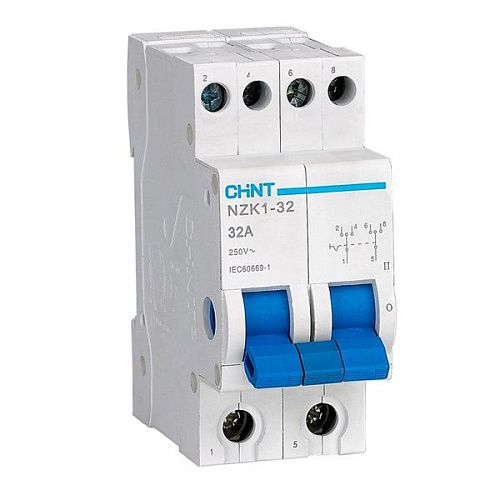 Переключатель трехпозиционный модульный 2п 32А NZK1-32 (R) CHINT (643001)