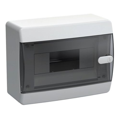 Корпус пласт. UNION Compact ЩРН-П-8 IP41 с N/PE-5/5 (прозрачная черная дверь) IP41 (ИЭК)