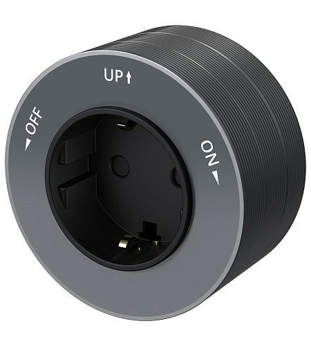 Розетка 2К+З круглая 16А/250В (графит) MultiTrack SE