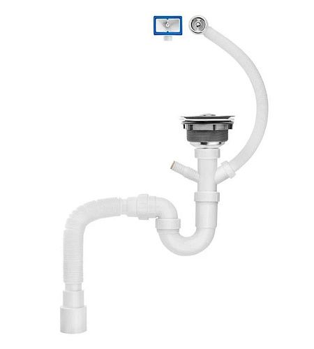 Сифон кухонный 3 1/2"х40 с ведерком переливом и гибким соединением 40х32/40/50 ИС.110769 MPF