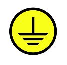 Знак самоклеящийся: Заземление (30х30мм)