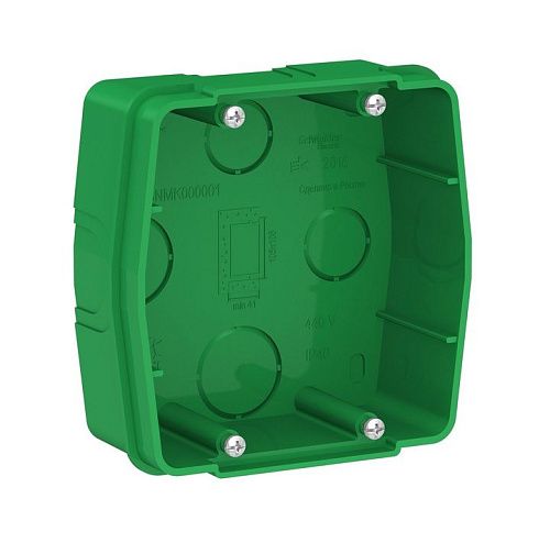 Коробка монтажная СУ для силовых розеток до 32А 100х100х28мм (зеленый) BLANCA SE