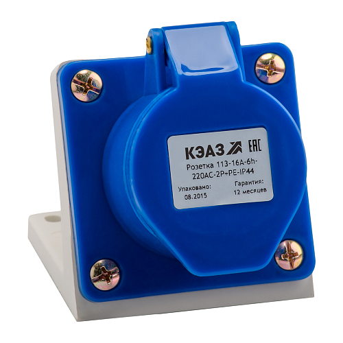 Розетка 123-32А-6h-220AC-2P+PE-IP44 для монтажа на поверхности КЭАЗ