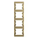 SE Рамка 4 постовая вертикальная (титан) (GLOSSA)