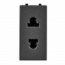 Розетка 1-модульная без заземления смешанная в сборе N2135 AN (антрацит) Zenit ABB