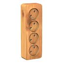 Розетка ОУ 4-я без заземления с изолирующей пластиной (ясень) BLANCA SE