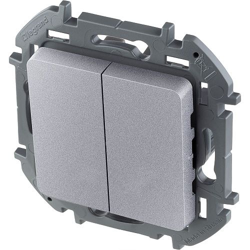 Переключатель 2кл (алюминий) INSPIRIA Legrand/Daccord (673655) 