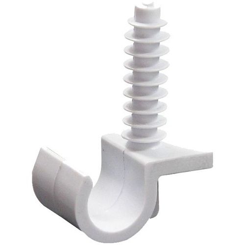 Крепеж-клипса универсальная для трубы 20мм (серый) с дюбелем Ruvinil