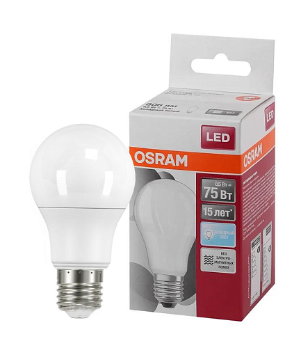 Лампа светодиодная ЛОН STAR CLASSIC A75 9Вт 6500К 806Лм Е27 4052899971561 OSRAM