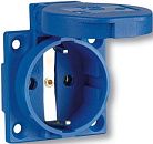 Розетка приборная 16А 2Р+E 220В IP54 GS 50х50 с крышкой (синяя) (PCE Австрия)