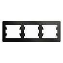 SE Рамка 3 постовая горизонтальная (антрацит) (GLOSSA)