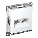 Розетка 2-я PC RJ45+RJ45 категория 5е (белый) ATLASDESIGN SE