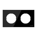 NIE 8672 CN Рамка 2 поста серия SKY Moon (черное стекло) АВВ