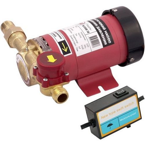 Насос повышающий давление с автоматическим включением СУХОЙ РОТОР W15GR-10 A (90Вт 2860об/мин максим. подъем 10м) JEMIX