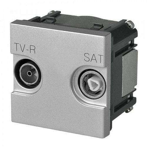 Розетка TV-R/SAT одиночная с накладкой N2251.3 PL (серебристый) Zenit ABB