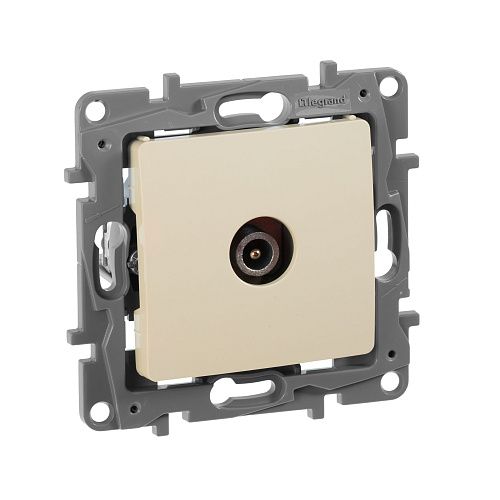 Розетка TV проходная 14дБ 5-862мГц (слоновая кость) Etika Legrand/Daccord/ИЭК (672363)