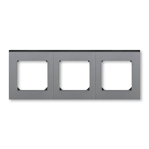 Рамка 3 поста (сталь/дымчатый чёрный) Levit ABB