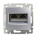 Розетка RJ45 STP категории 6. 2 выхода (алюминий) Valena Classic Legrand (770245) Розетка RJ45 STP категории 6. 2 выхода (алюминий) Valena Classic Legrand (770245)