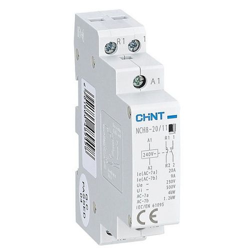 Контактор модульный NCH8-20/11 220/230В AC 20A 1НЗ+1НО CHINT (256052)