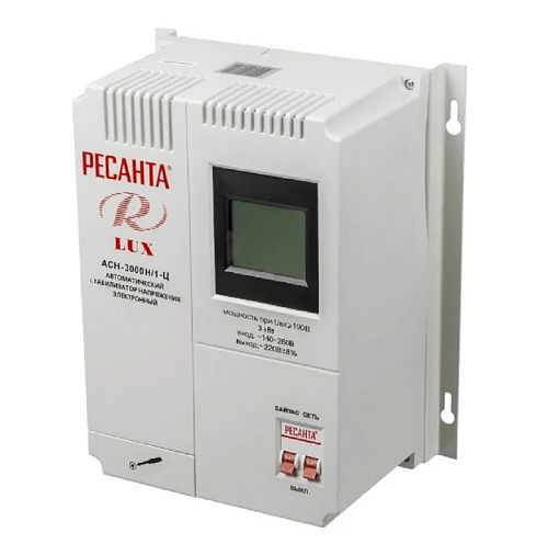 Стабилизатор АСН-3000 Н/1-Ц Lux 140-260В 220±8% IP20 настенный РЕСАНТА