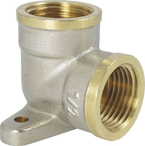 Угольник никелированный ВВ 1/2" с креплением TST