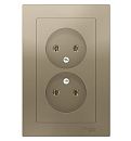Розетка 2-я без заземления 16А в сборе (шампань) ATLASDESIGN SE