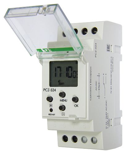 Реле времени астрономическое одноканальное PCZ-524 16А без функции ночного перерыва F&F