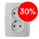 Розетка 2-я 2P 16A (белый) Эра12 ЭРА (12-2107-01)