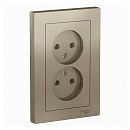 Розетка 2-я без заземления 16А в сборе (шампань) ATLASDESIGN SE