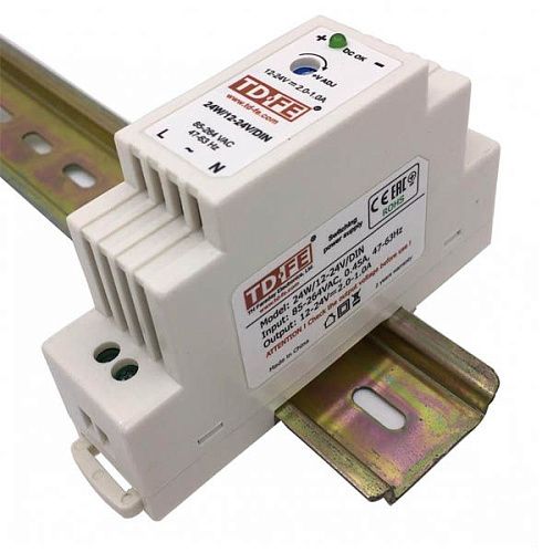 Блок питания с регулируемым напряжением на DIN-рейку 24W/12-24V/DIN Faraday