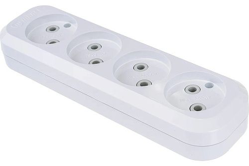 Колодка ОУ 4 гнезда б/з IP20 (белый) Grup Priz MAKEL